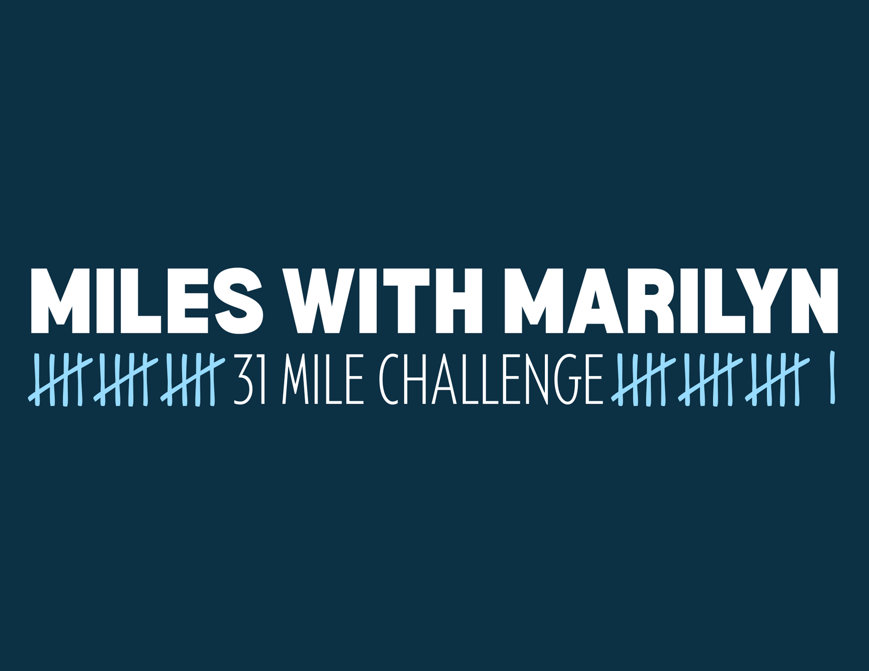 Miles With Marilyn--31 Mile Challenge! image