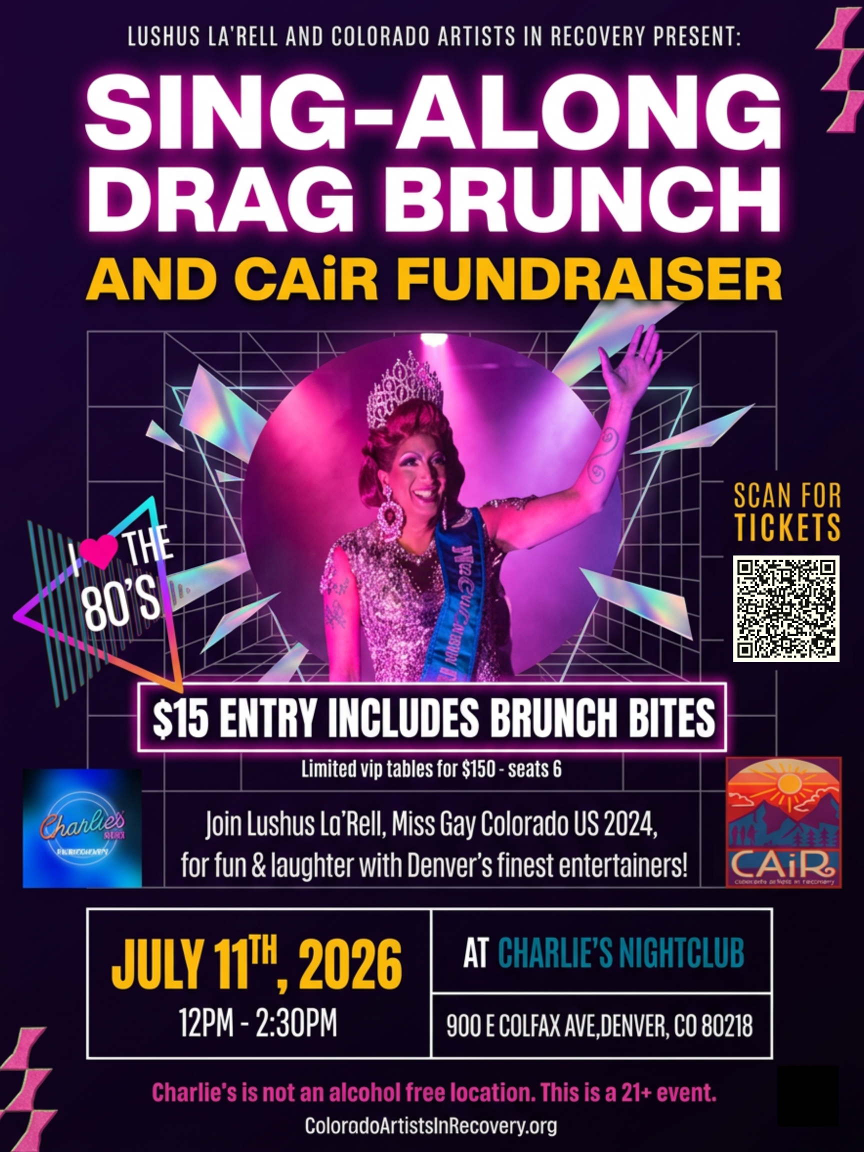 80's Sing-Along Drag Brunch CAiR Fundraiser image