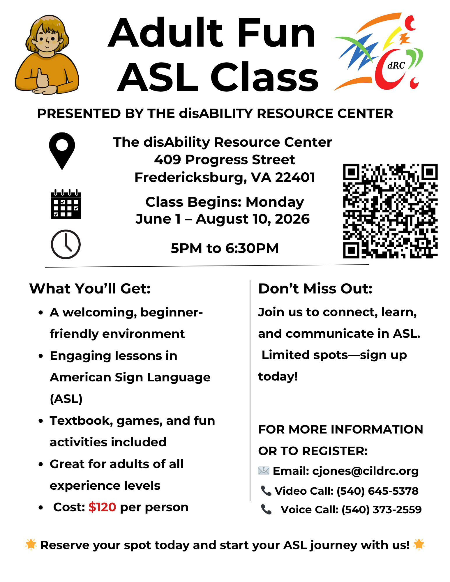 Summer Adult Fun ASL Class image