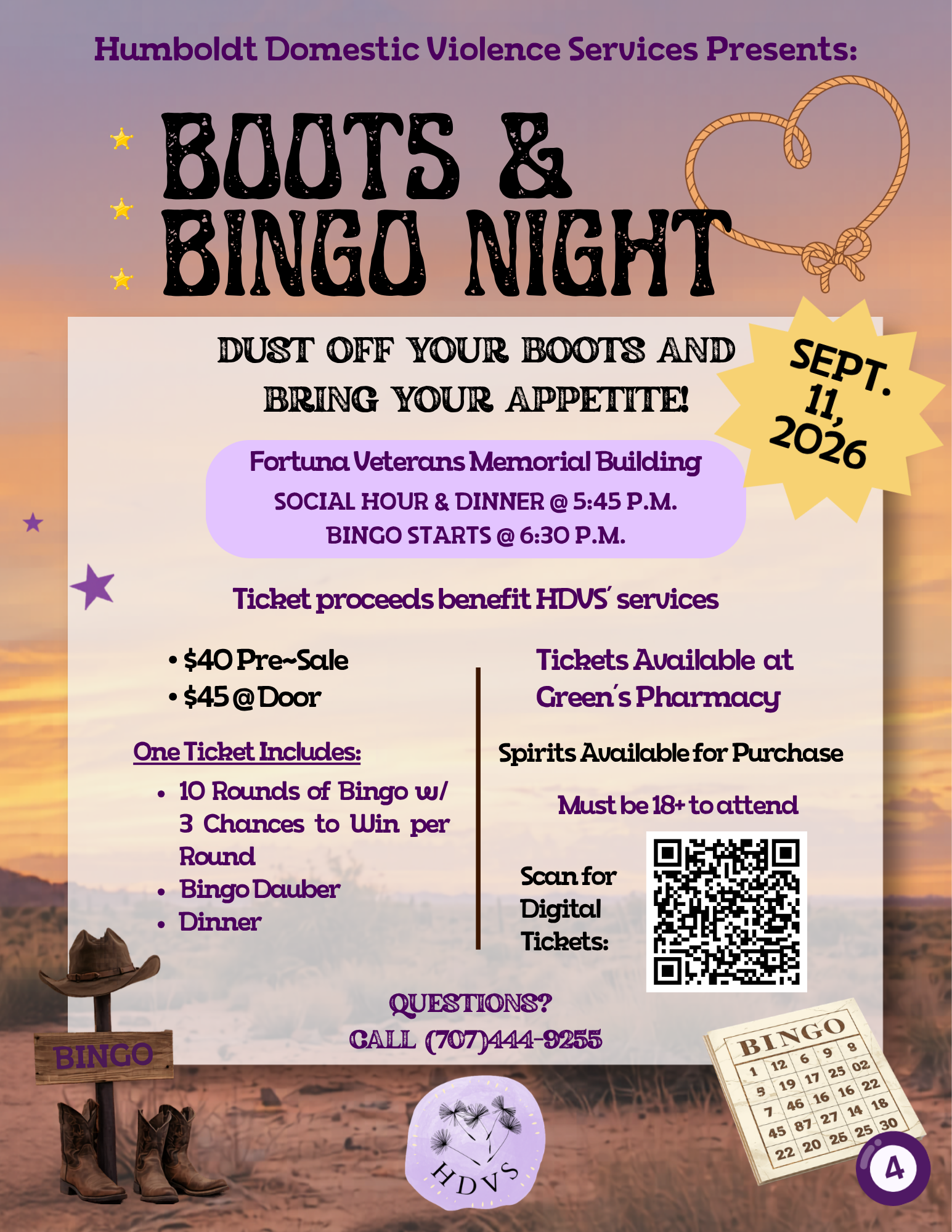 HDVS Fundraiser: Boots and Bingo image