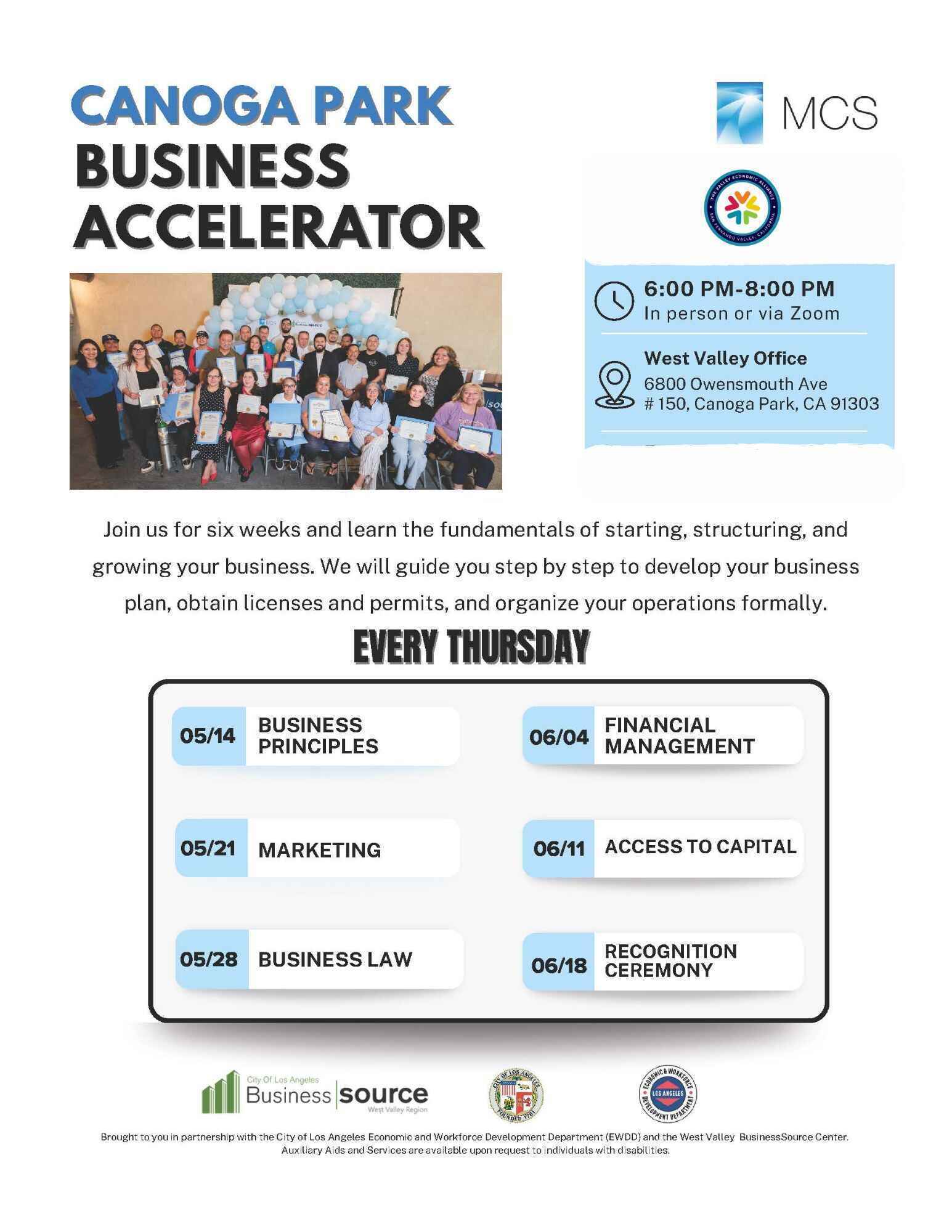 Canoga Park Business Accelerator – 6 Week Program image