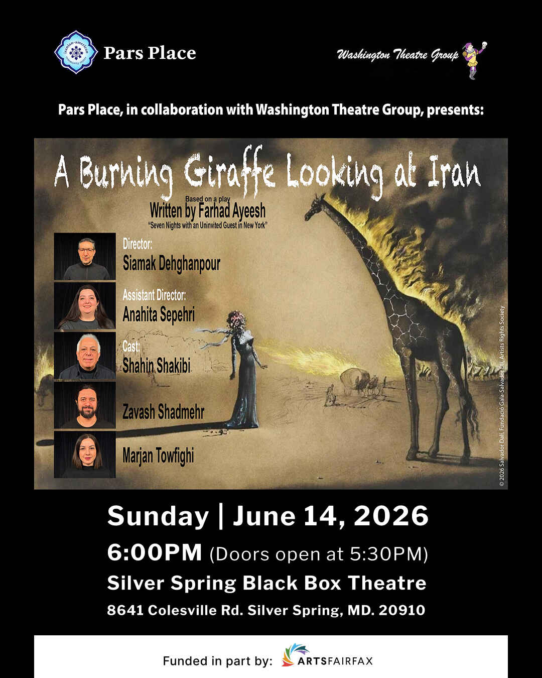 Theater Performance: A Burning Giraffe Looking at Iran image