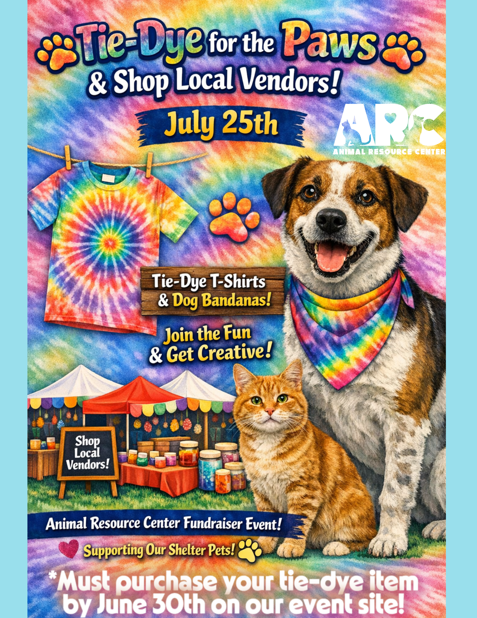 Tie-Dye for the Paws & Shop Local Vendors! image