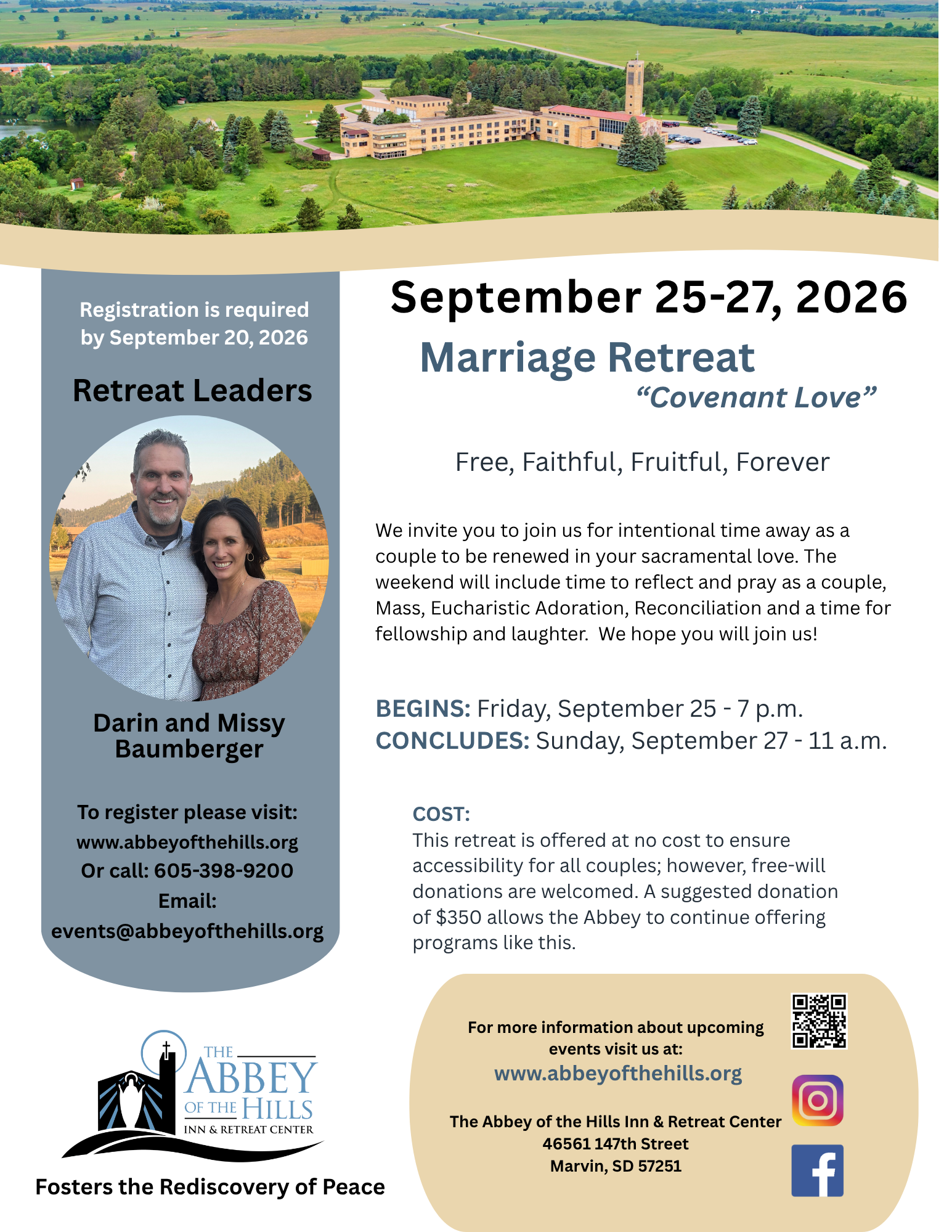 Marriage Retreat "Covenant Love"  September 25-27, 2026 image