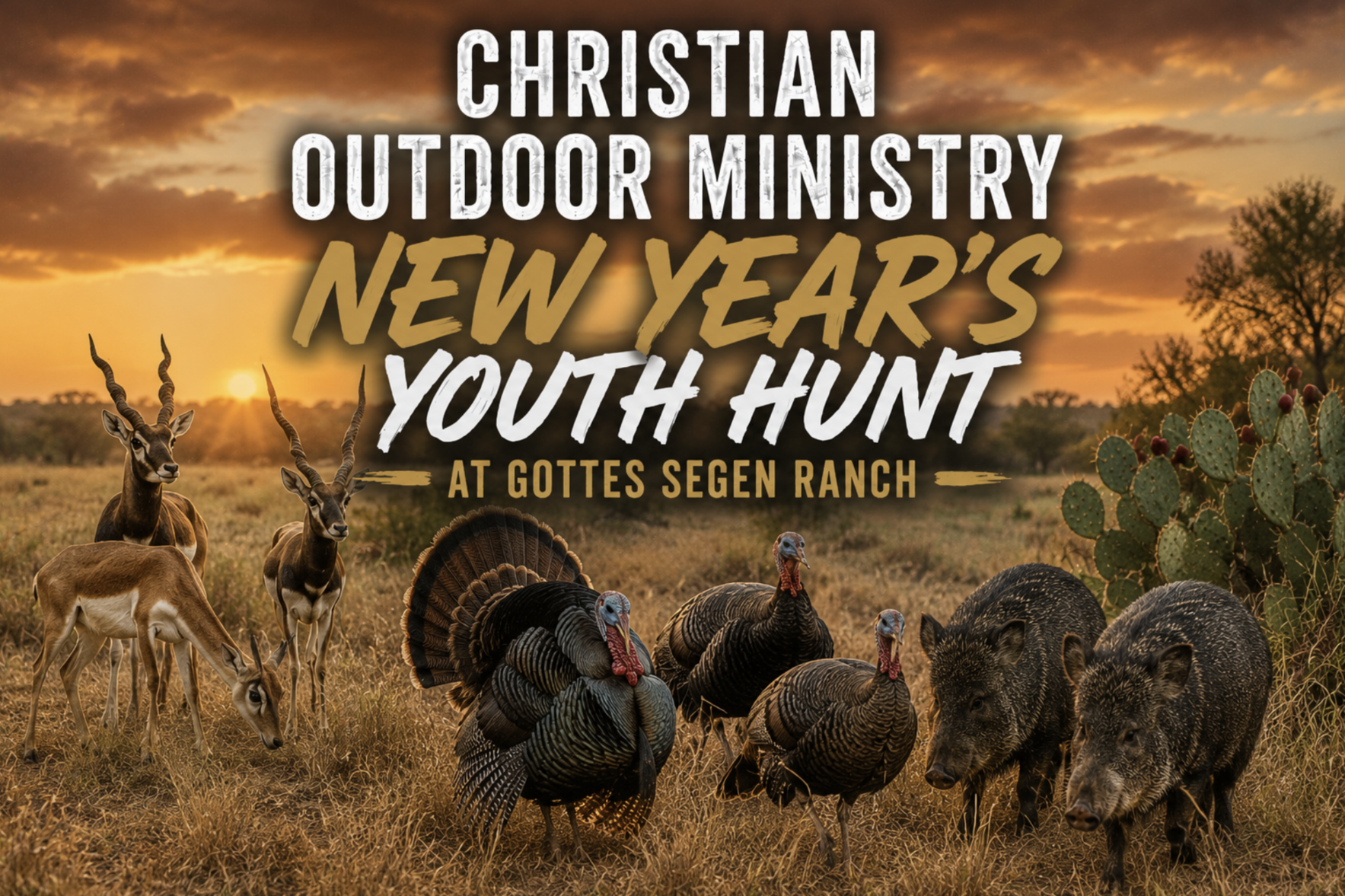 COM New Year's Youth Hunt at Gottes Segen Ranch - Jan. 1-3 - Blackbuck, Turkey, Javelina image