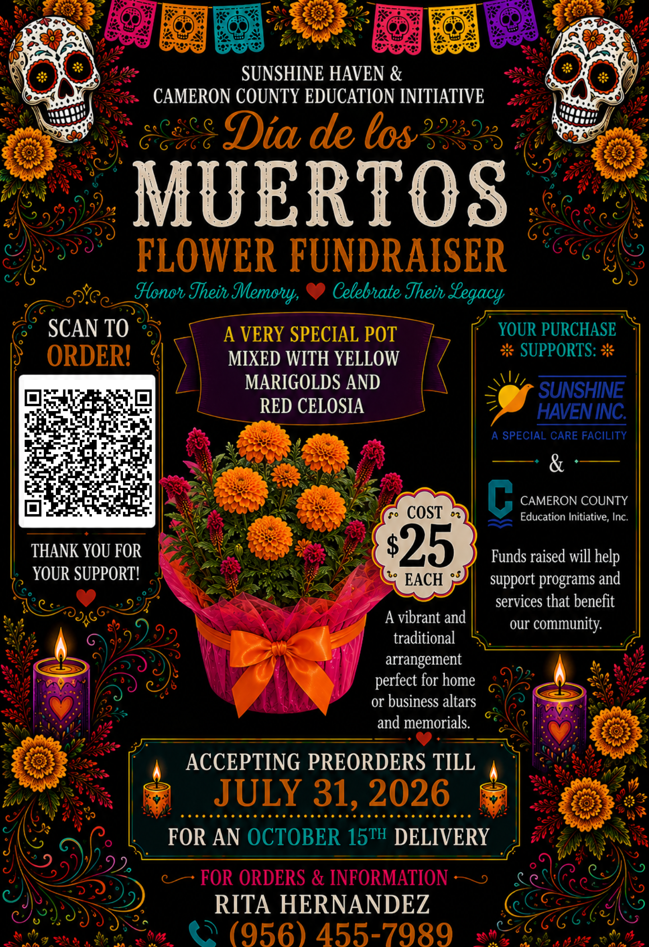 Dia De Los Muertos Flower Fundraiser image