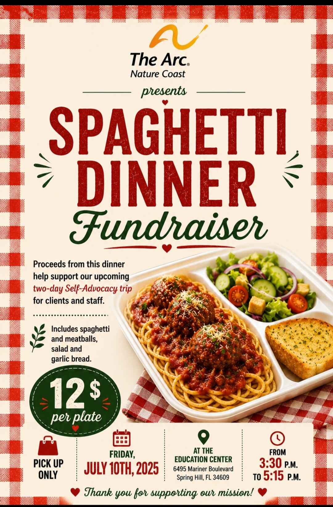 Spaghetti Dinner Fundraiser 2026 image