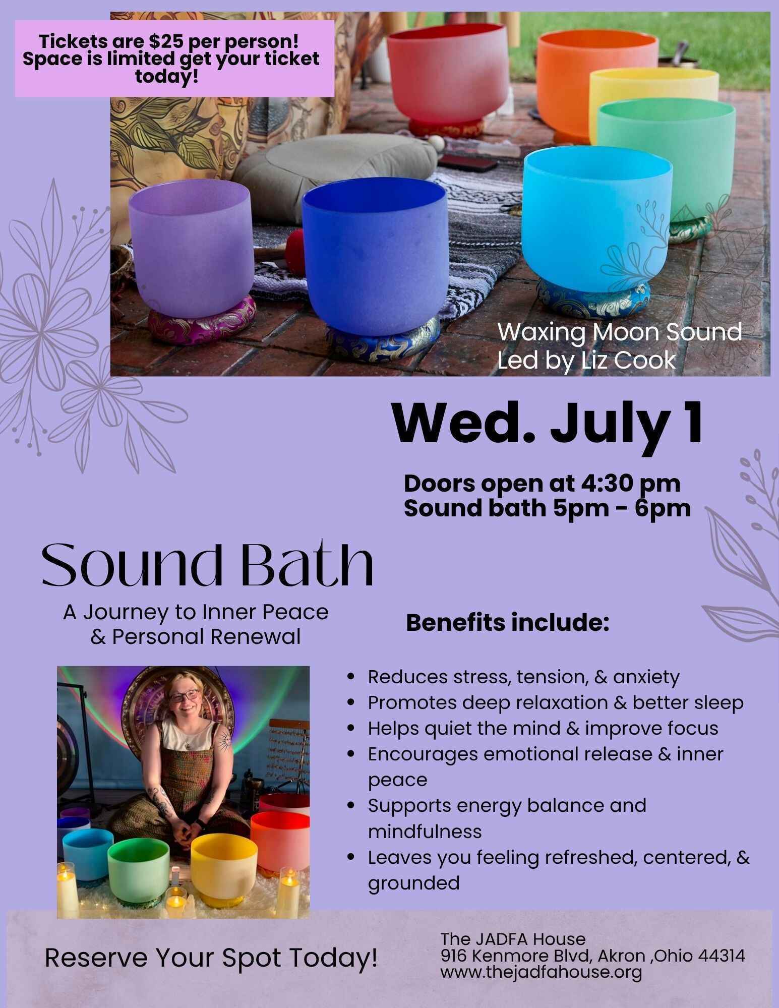 July Sound Bath at The JADFA House  image