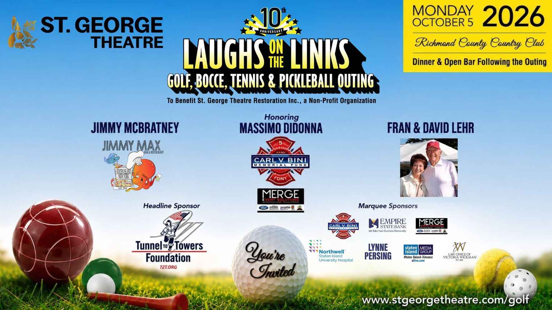 10th Annual "Laughs on the Links" Golf, Bocce,Tennis & Pickleball Outing image