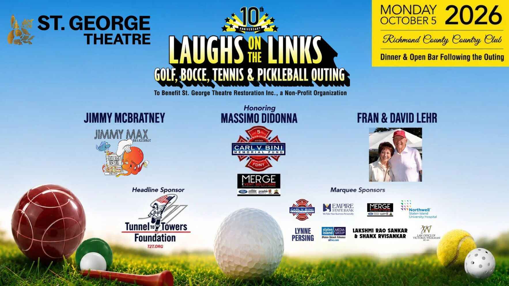 10th Annual "Laughs on the Links" Golf, Bocce,Tennis & Pickleball Outing image