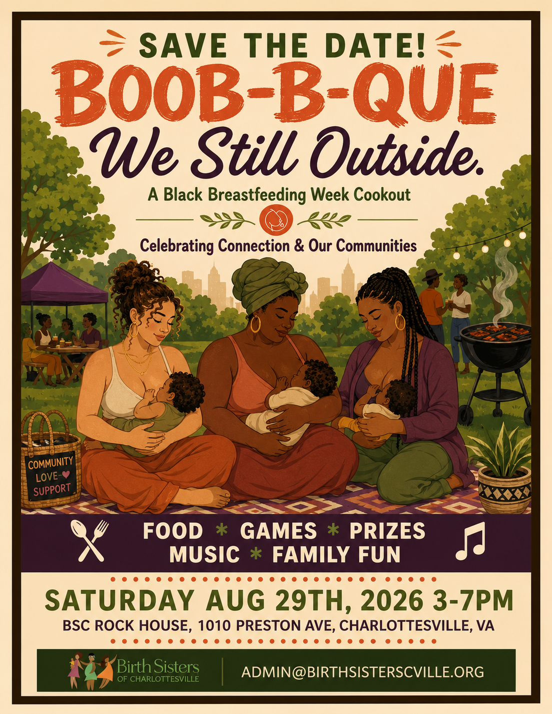 BOOB-B-QUE: A Black Breastfeeding Week Cookout! image