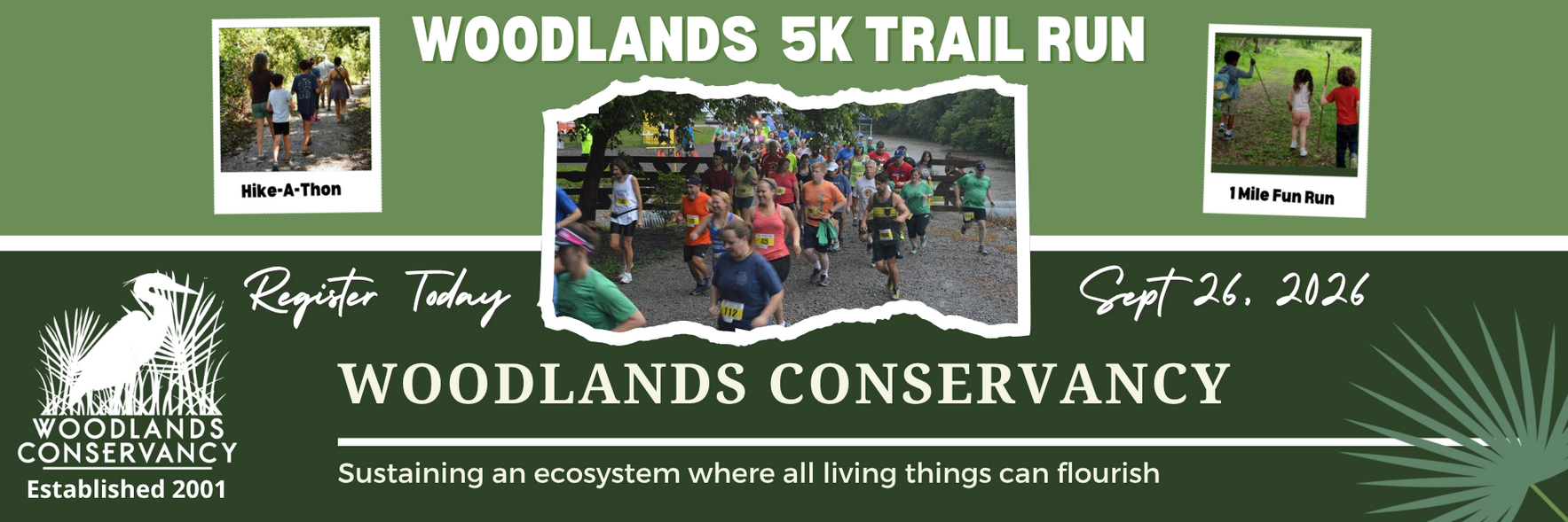 2026 Woodlands 5K Trail Run, 1 Mile Fun Run, & Hike-a-Thon  image