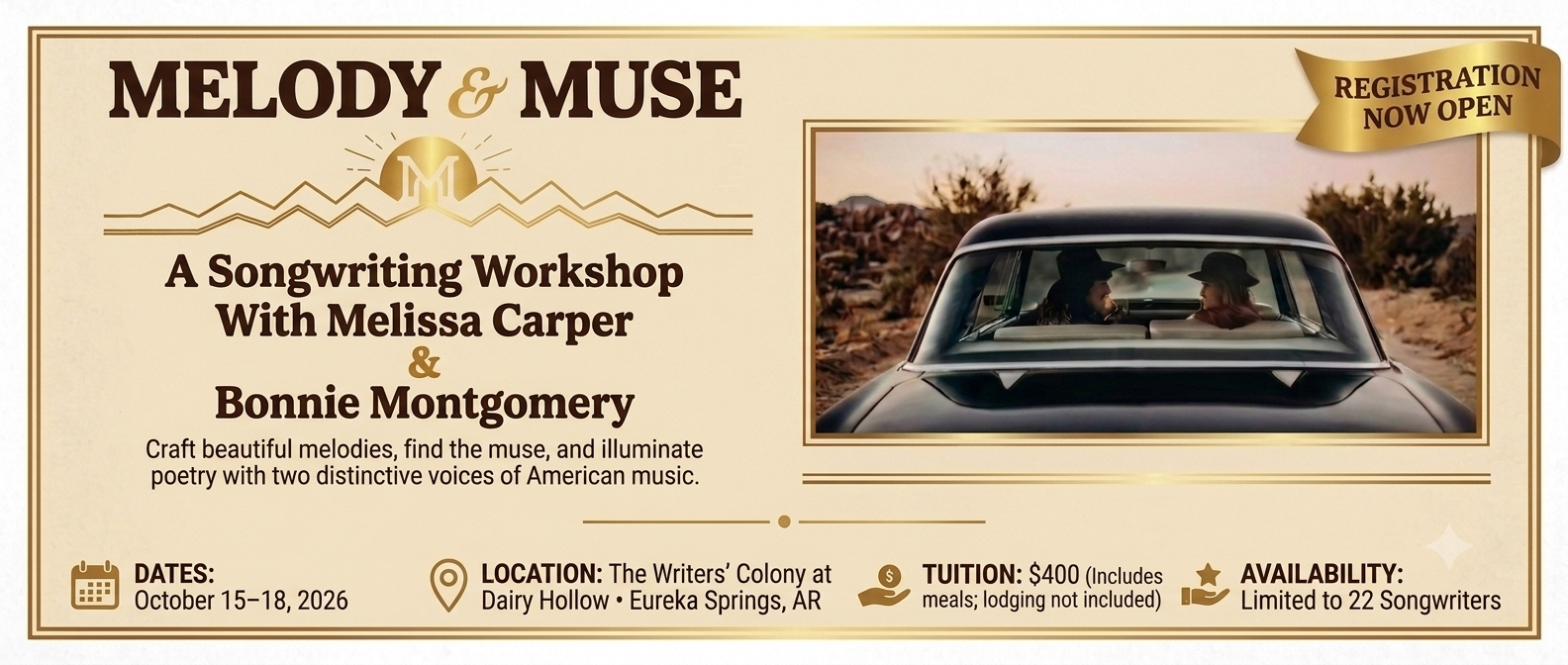 Melody & Muse: Songwriting Workshop with Melissa Carper & Bonnie Montgomery image