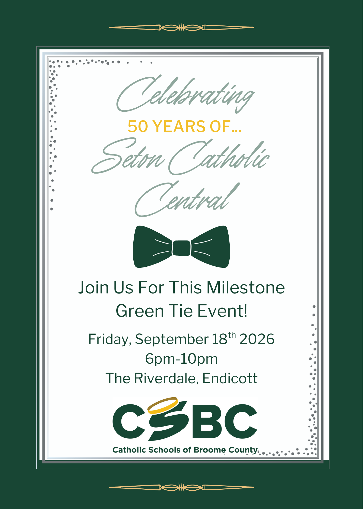 The Green Tie Dinner-Celebrating 50 Years of Seton Catholic Central! image