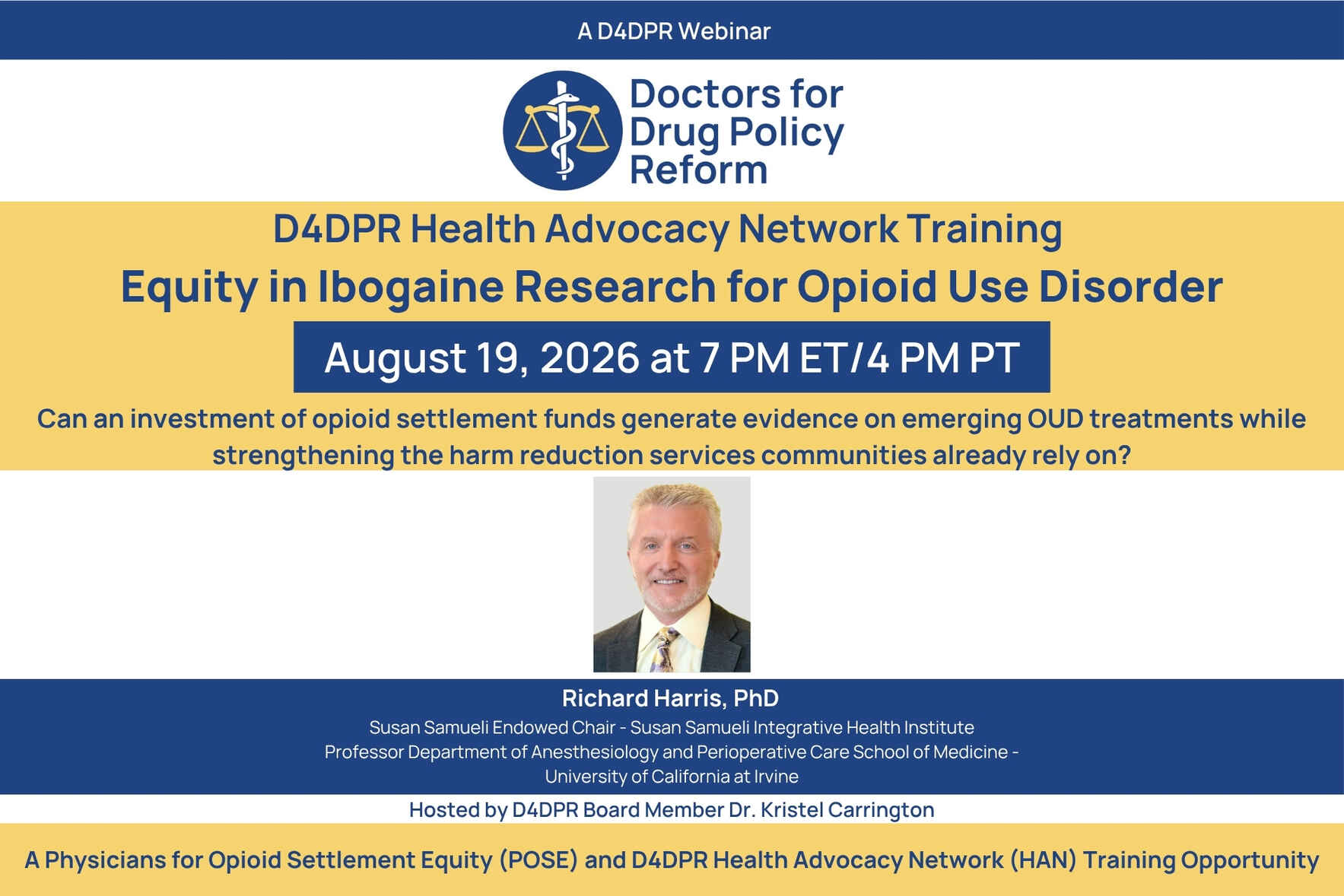 Health Advocacy Training Webinar - "Equity in Ibogaine Research for Opioid Use Disorder" image