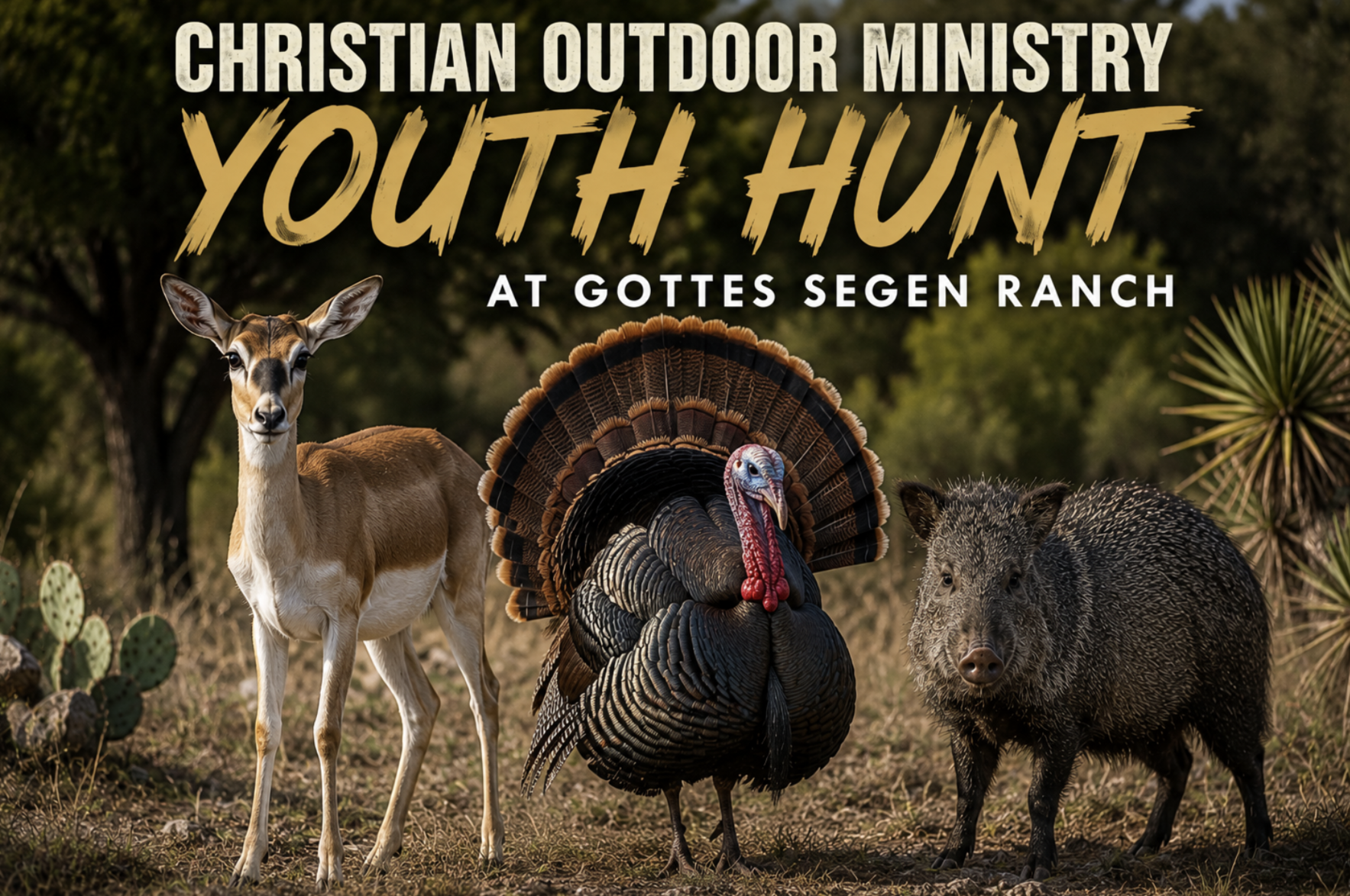 COM Youth Hunt at Gottes Segen Ranch - March 12-14 - Blackbuck Doe, Turkey, Javelina image