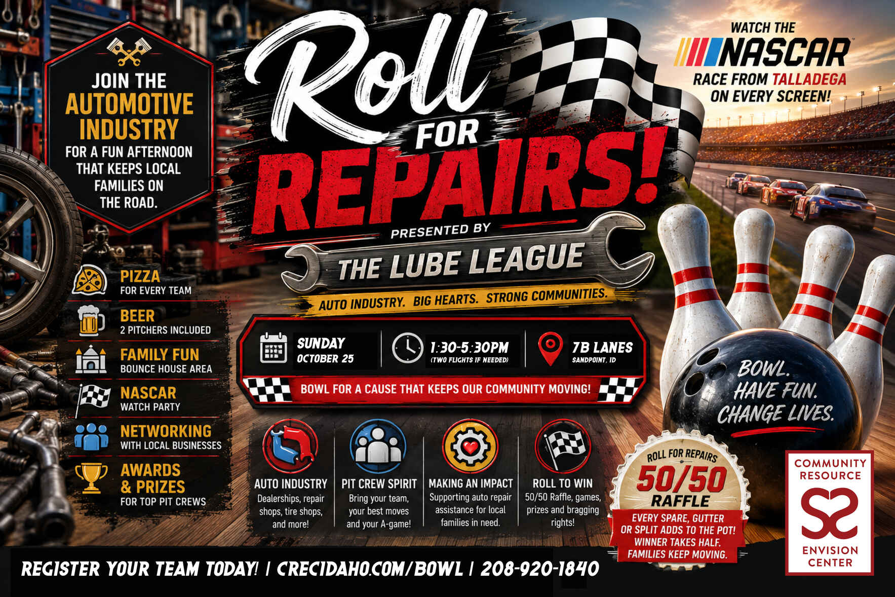 Roll For Repairs Bowling Tournament & NASCAR Watch Party image
