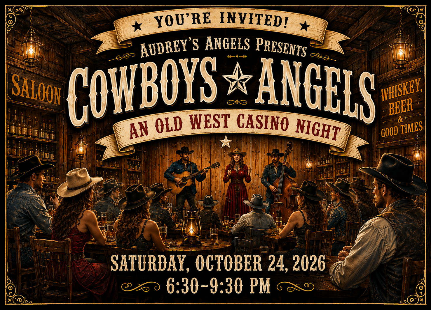 Cowboys & Angels an Old West Casino Night image