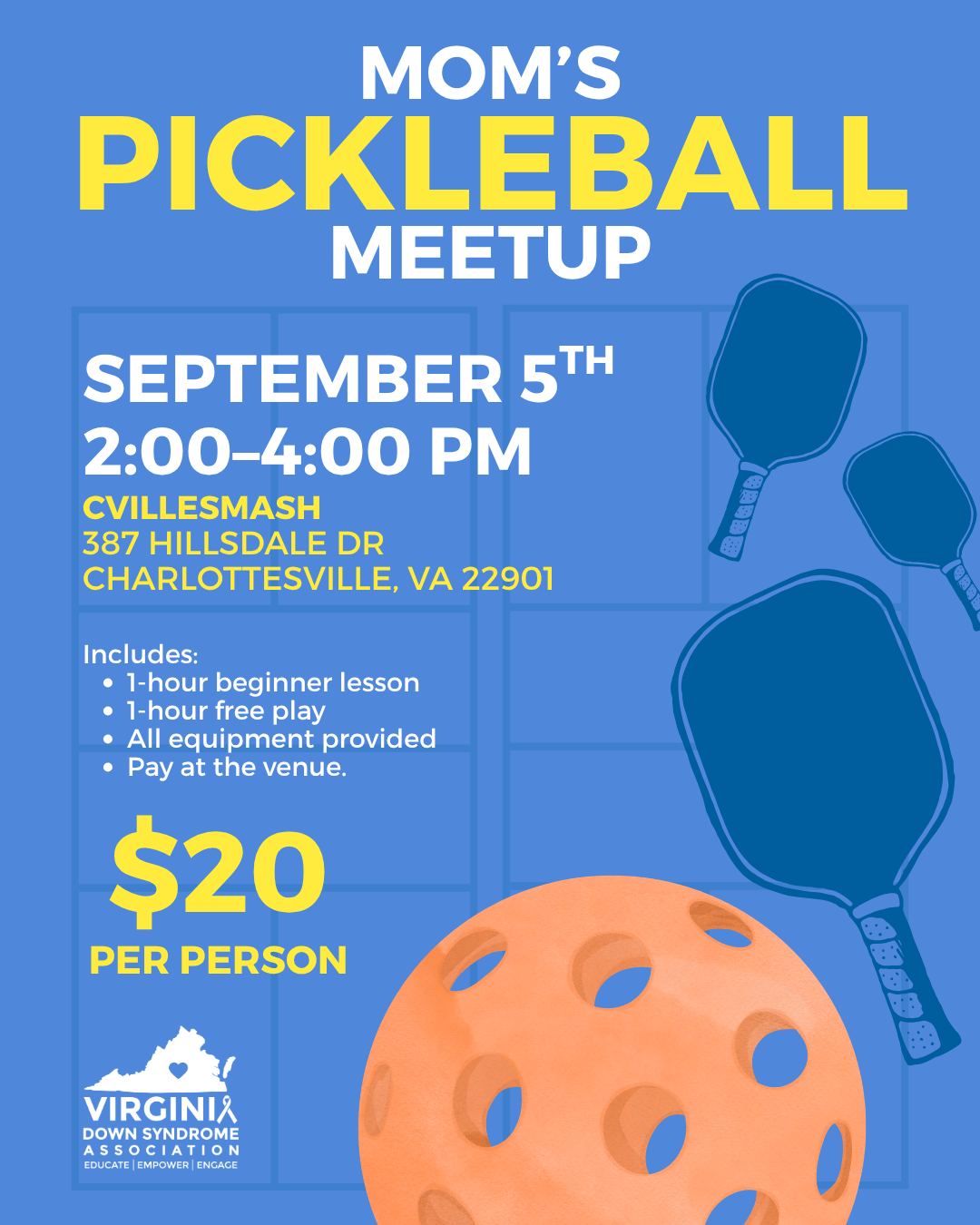 Charlottesville Mom's Pickleball meetup image