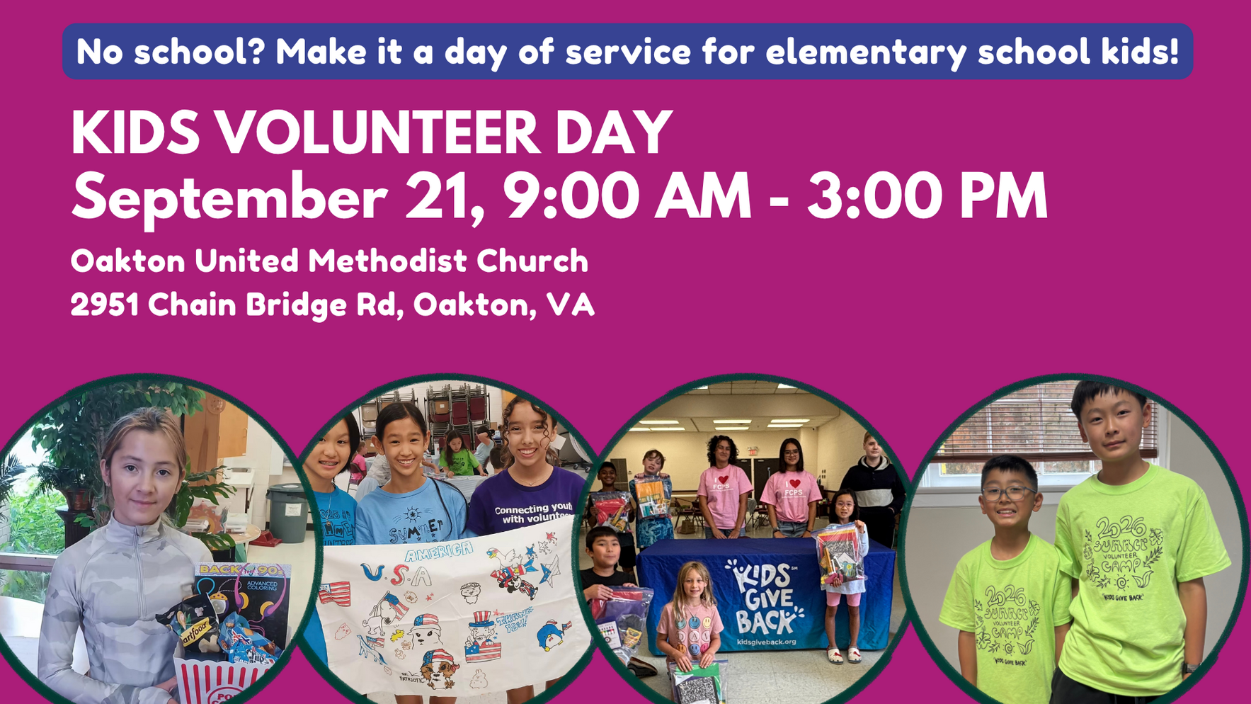Kids Volunteer Day, September 21 image
