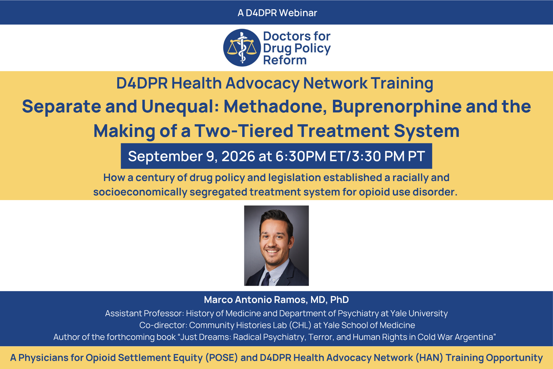 Health Advocacy Training Webinar - "Separate and Unequal: Methadone, Buprenorphine and the Making of a Two-Tiered Treatment System” image