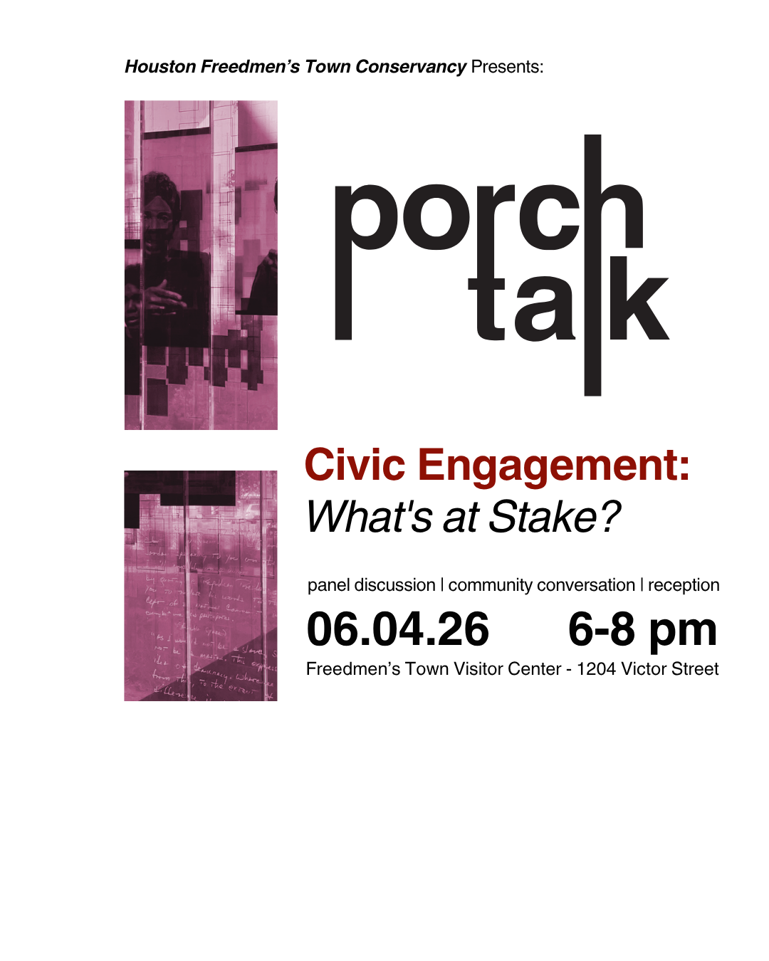Porch Talk: Civic Engagement & What's at Stake  image