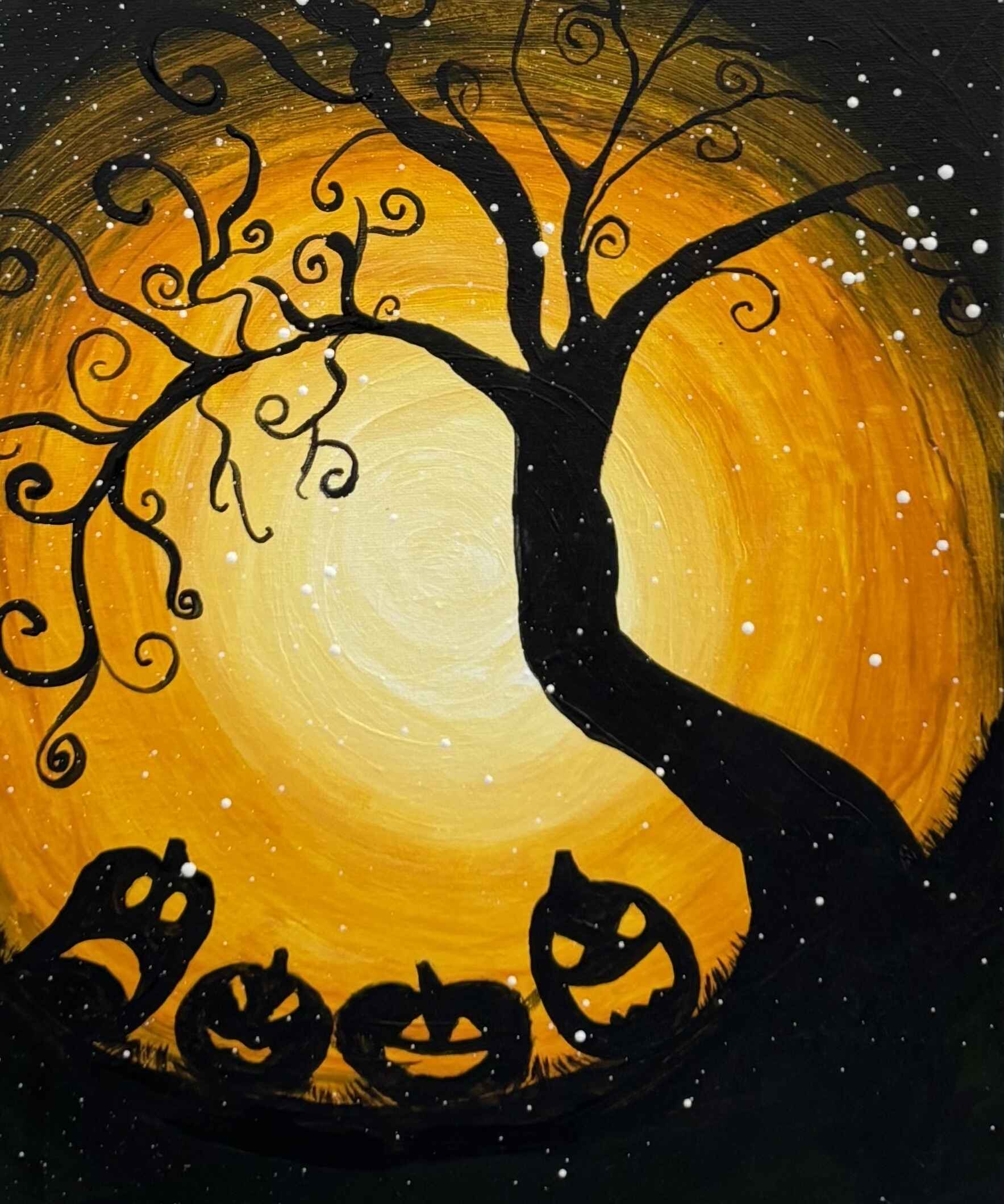 The Studio Sessions: Moonlight & Mischief — Halloween Silhouette Painting image