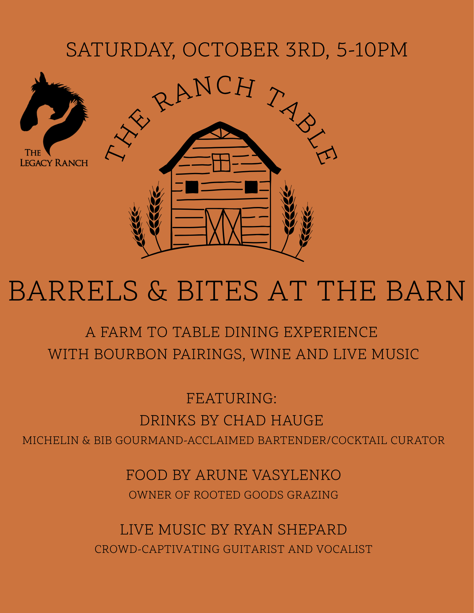 The Ranch Table: Barrels & Bites at the Barn  ------------- Farm to Table Dinner image