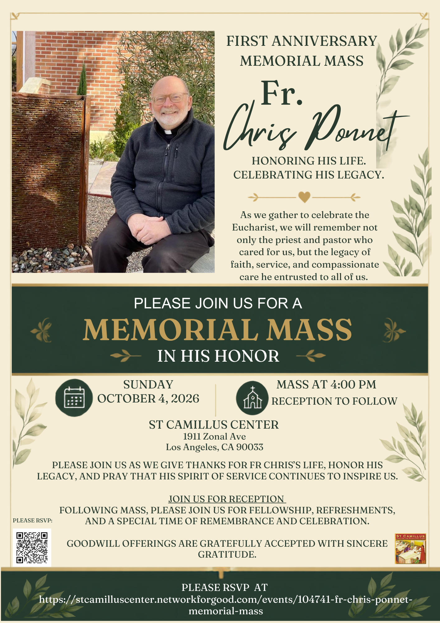 Fr. Chris Ponnet Memorial Mass image