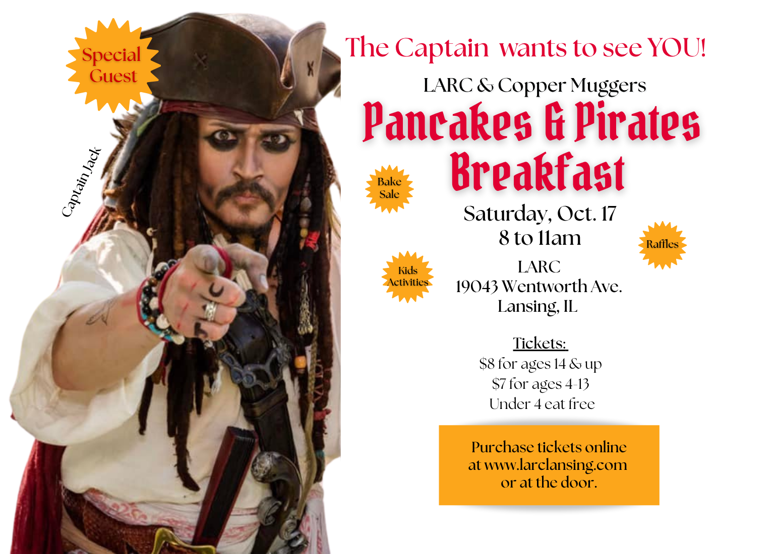 Pancakes and Pirates hosted by LARC and the Lansing Copper Muggers image