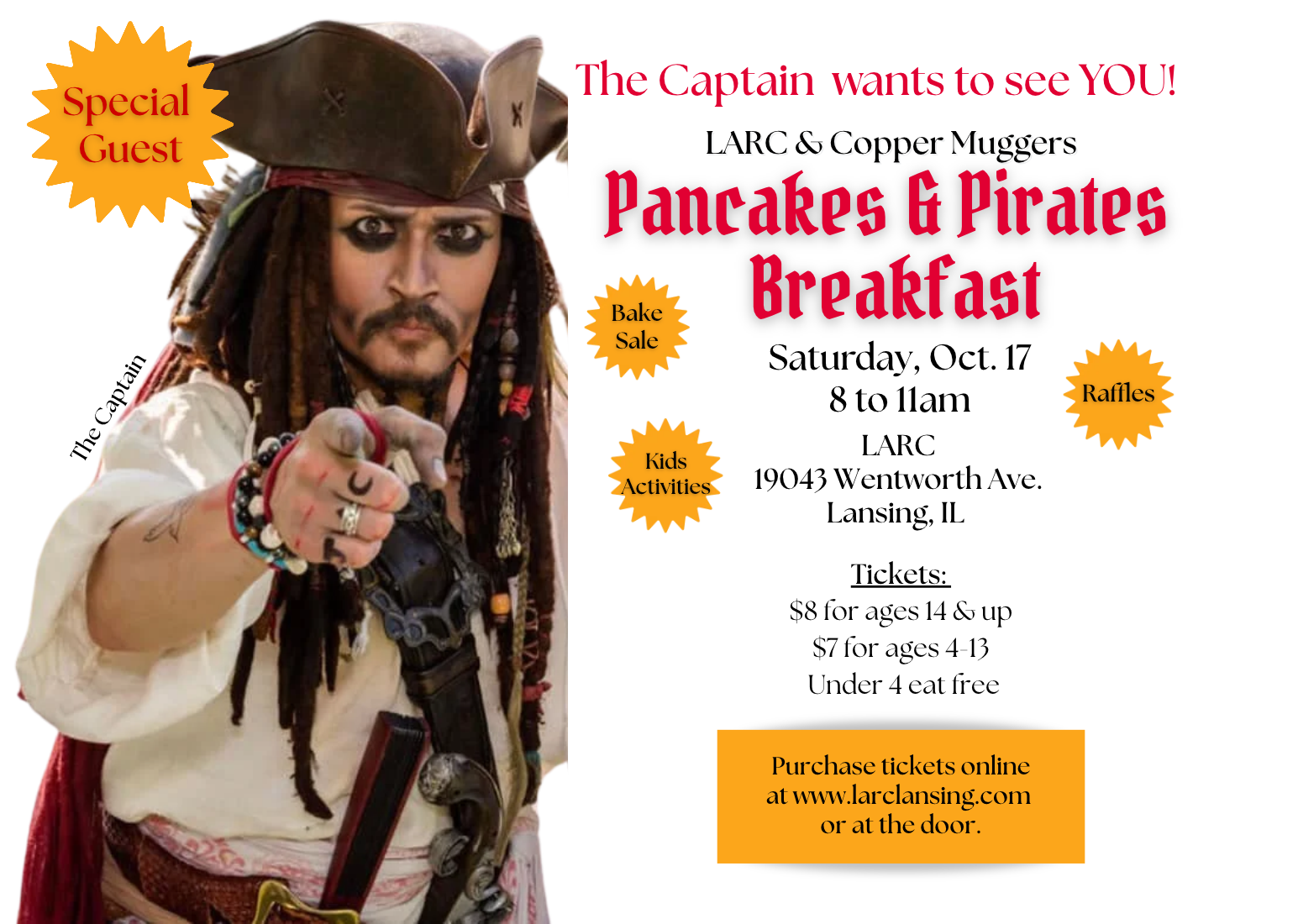 Pancakes and Pirates hosted by LARC and the Lansing Copper Muggers image