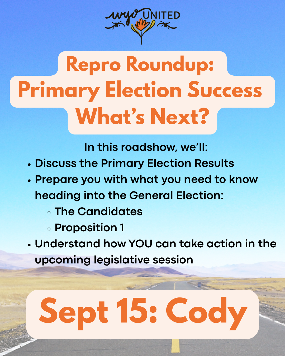 Cody Post Primary Election Road Show image
