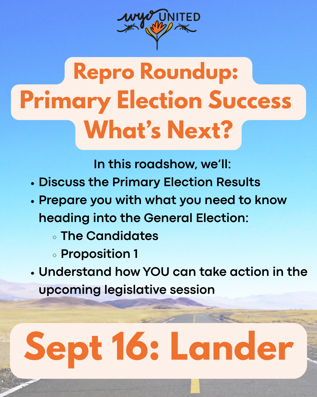 Lander Post Primary Election Road Show image