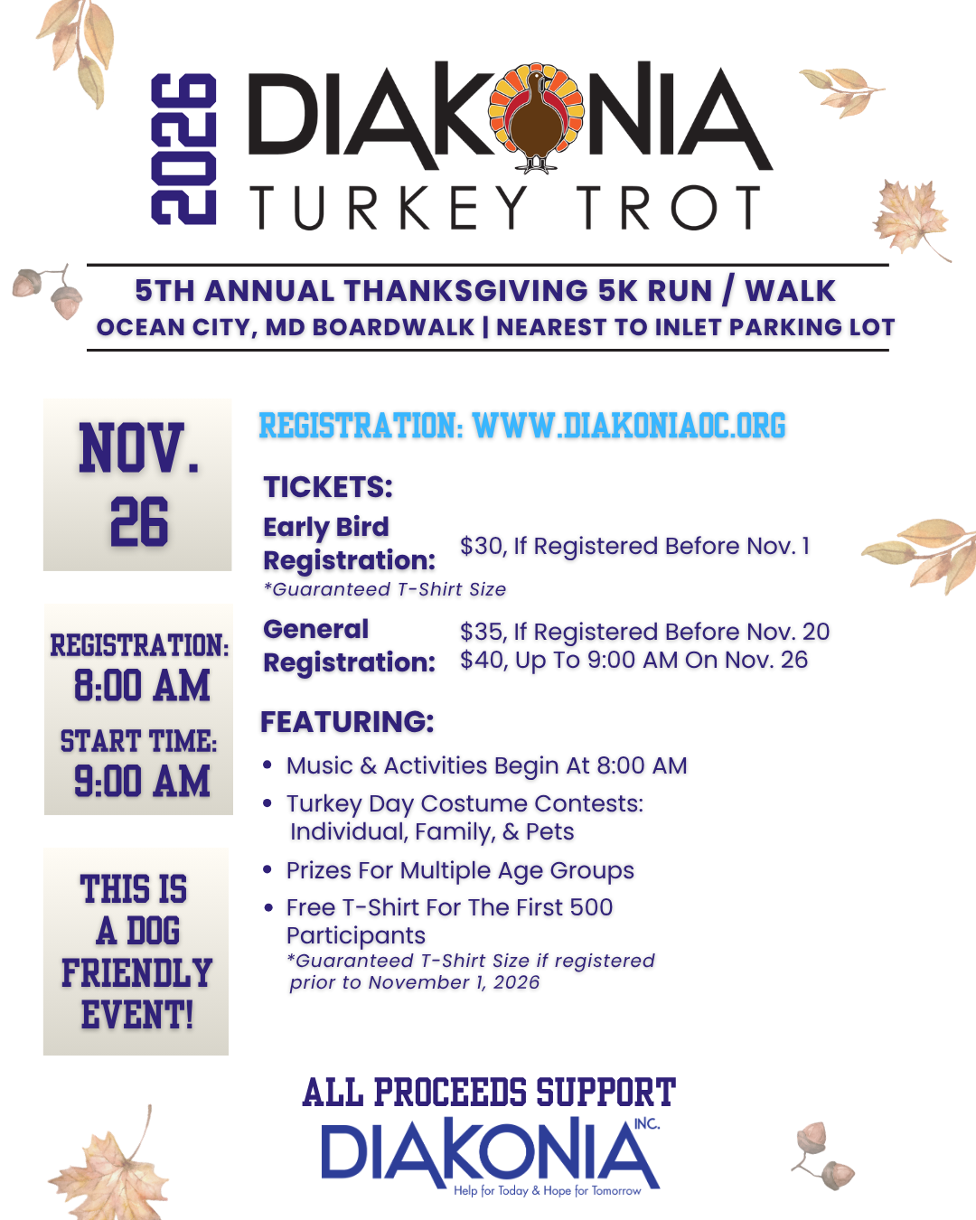 5th Annual Diakonia Thanksgiving Turkey Trot image