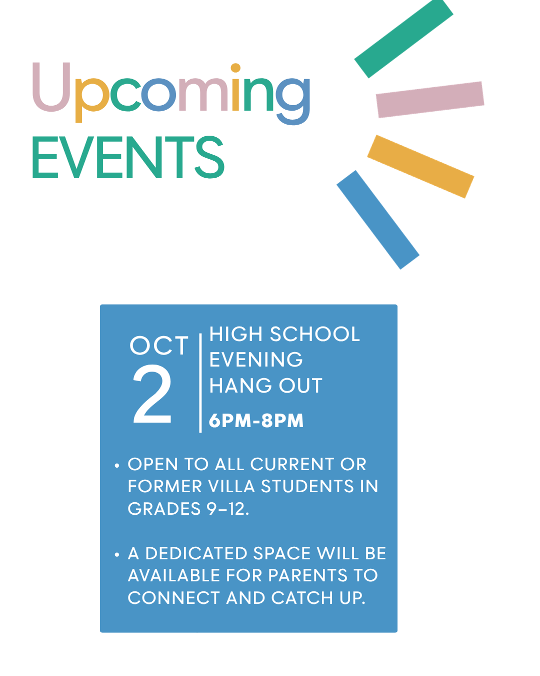 Villa High School Evening Hang Out image