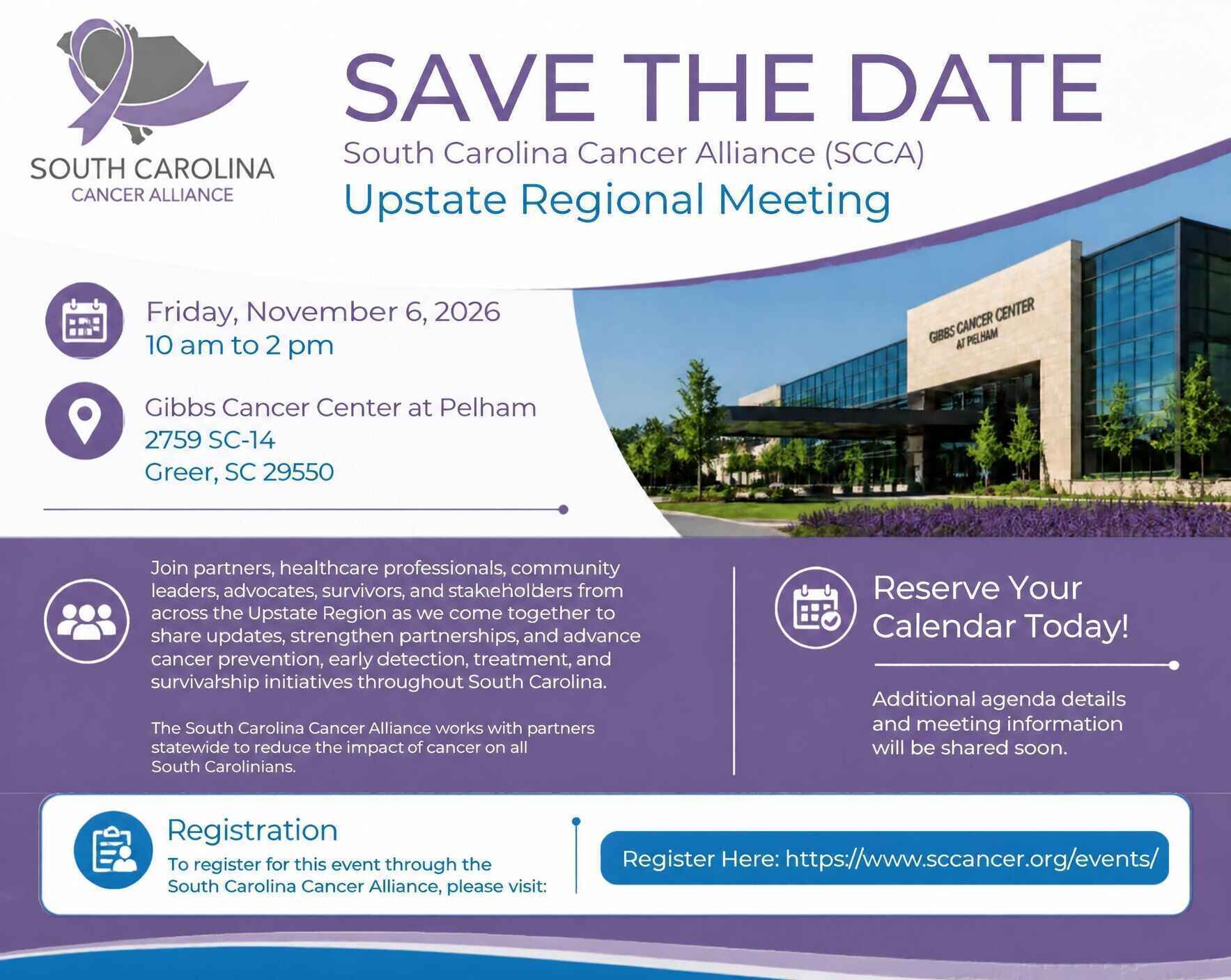 South Carolina Cancer Alliance - SCCA UPSTATE REGIONAL MEETING