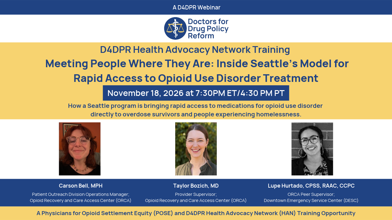 Health Advocacy Training Webinar - “Meeting People Where They Are: Inside Seattle’s Model for Rapid Access to Opioid Use Disorder Treatment” image
