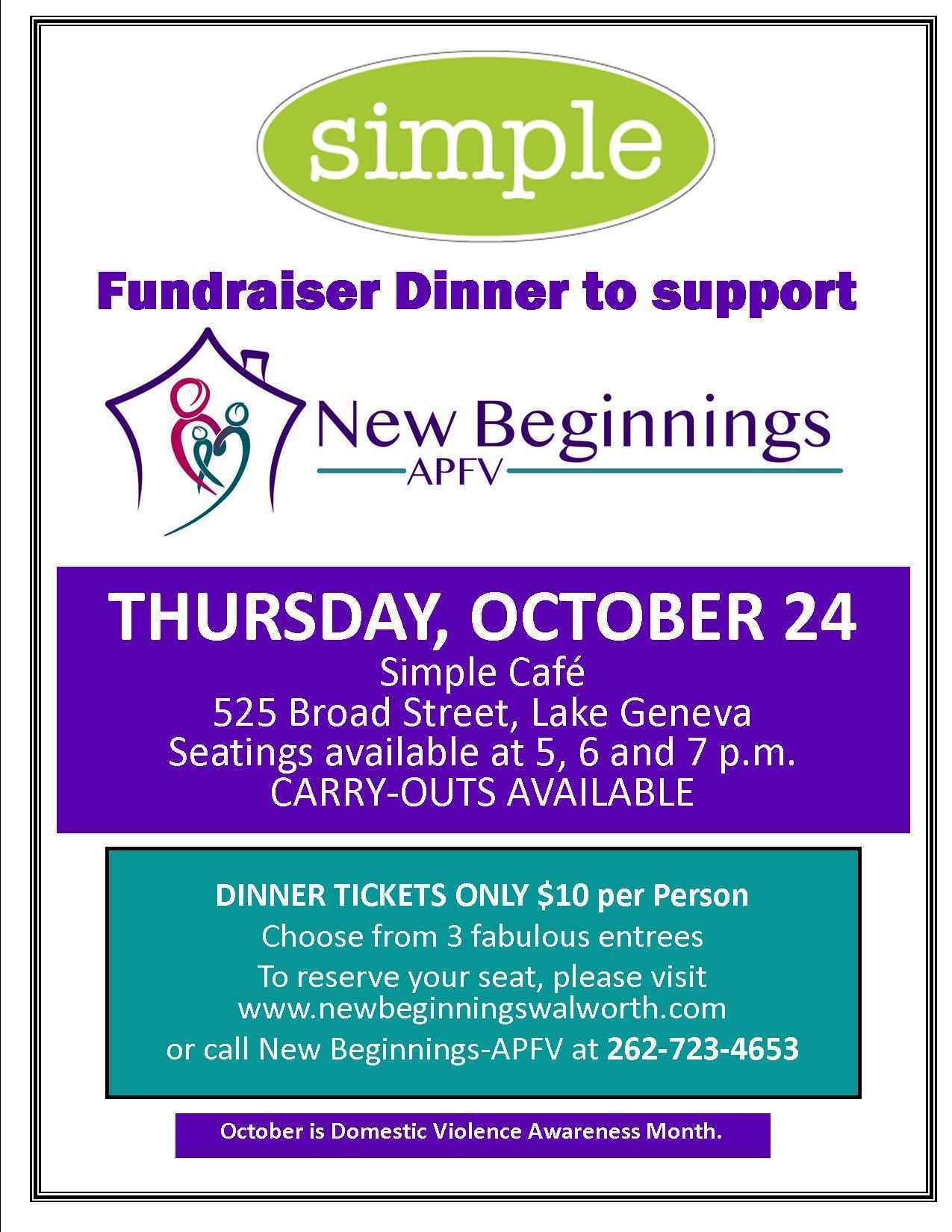 Simple Cafe Dinner Fundraiser image