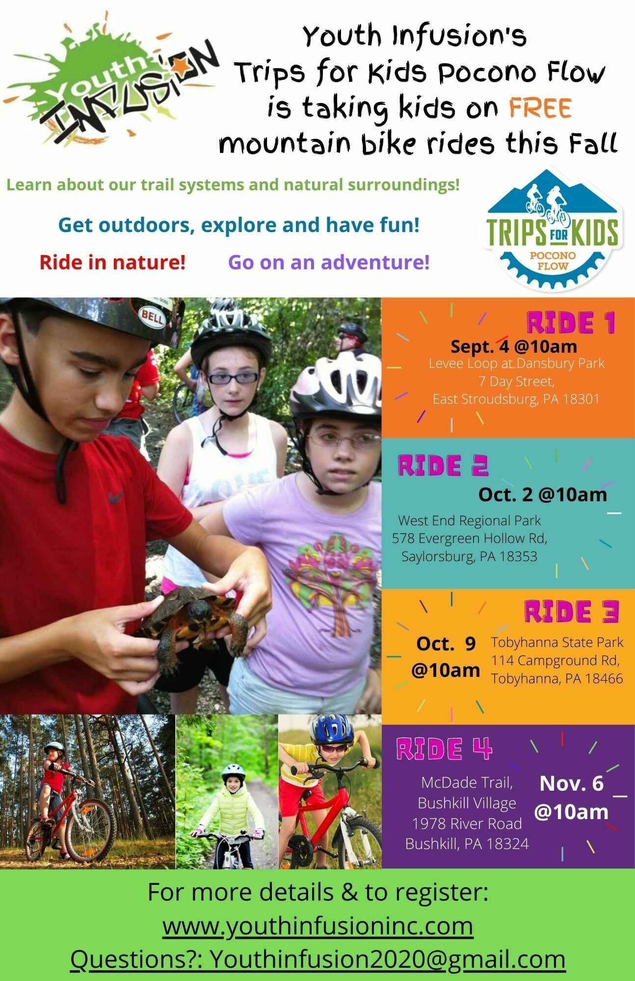 FREE Trips for Kids Pocono Flow Ride - Saturday, September 4, 2021 image