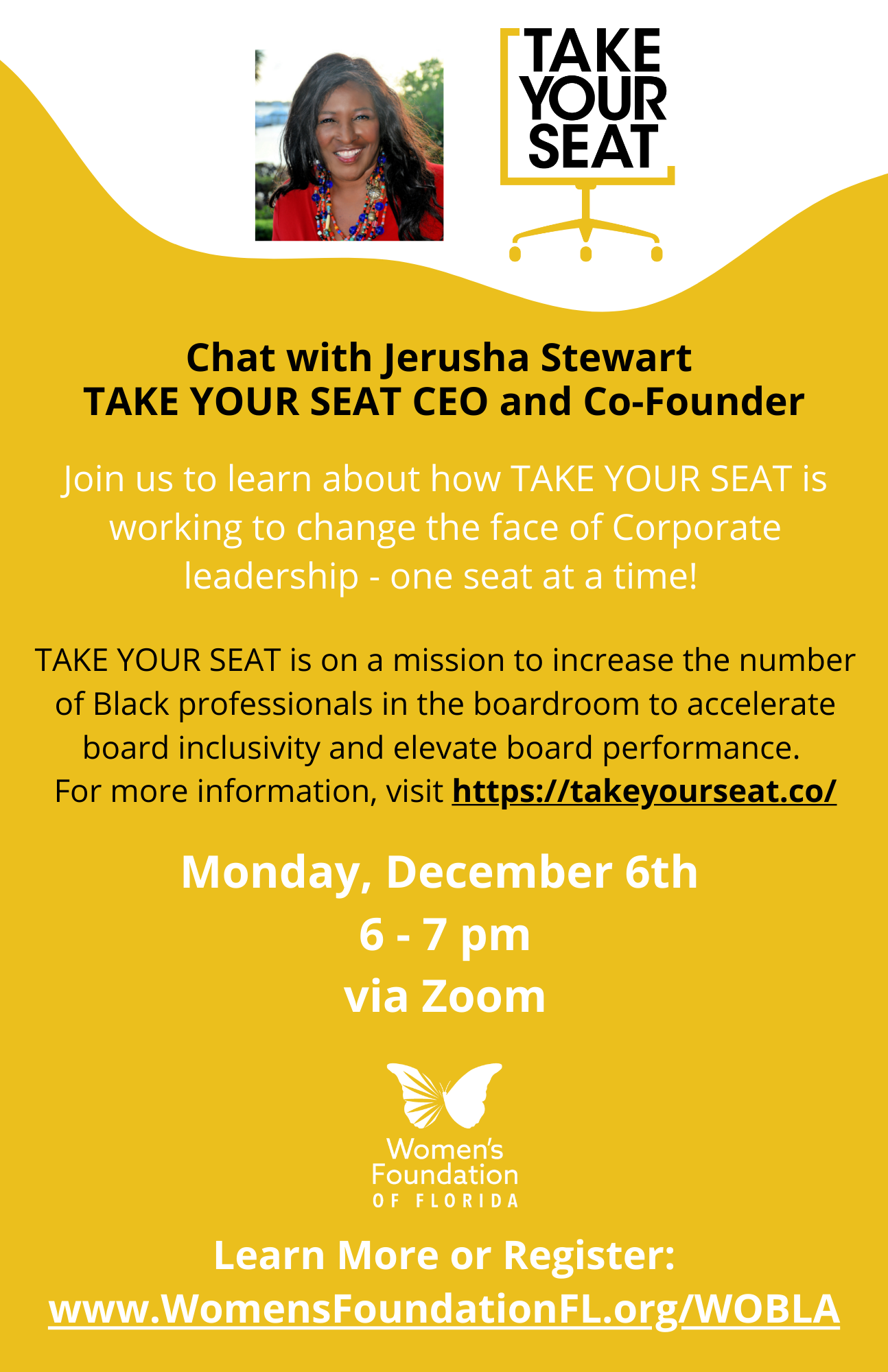 TAKE YOUR SEAT - Chat with Jerusha Stewart, CEO and Co-Founder image