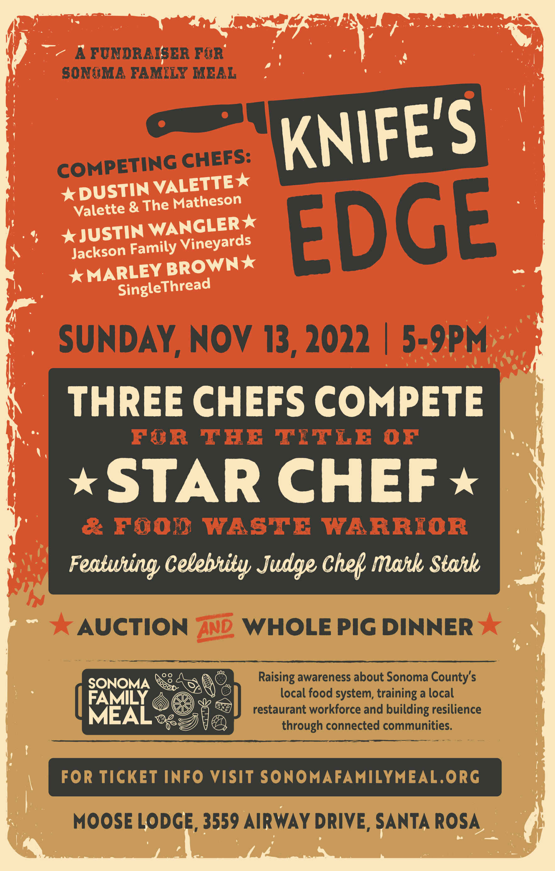 SONOMA FAMILY MEAL Knife's Edge Join top chefs for a deliciously