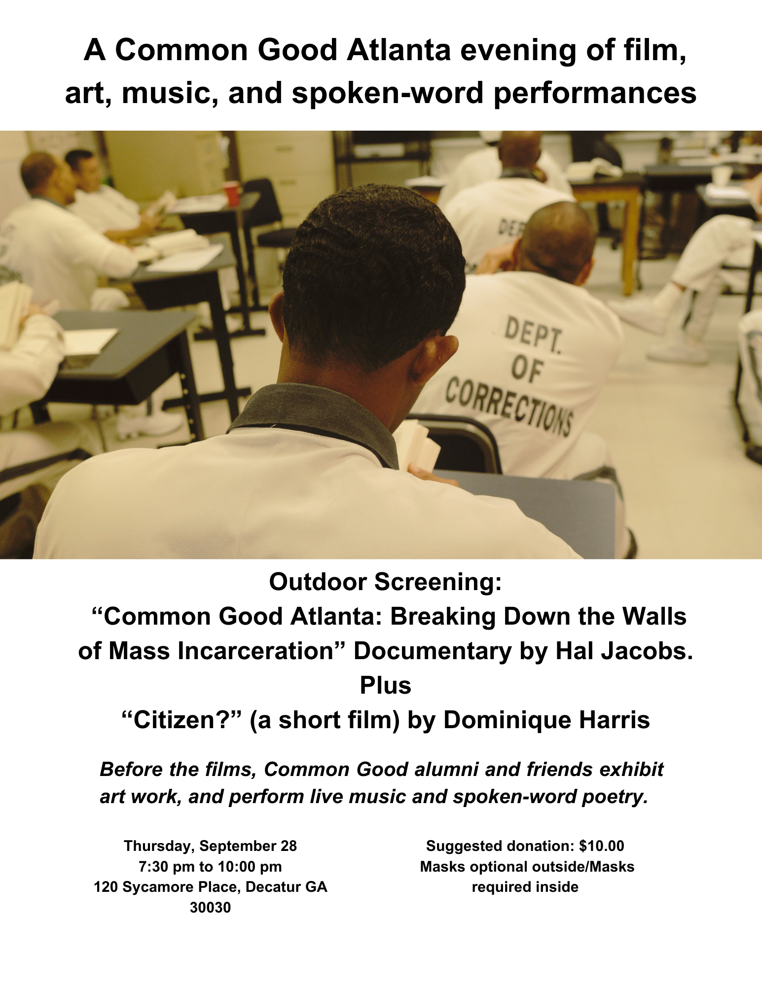 A Common Good Atlanta evening of film, art, music, and spoken-word performances image