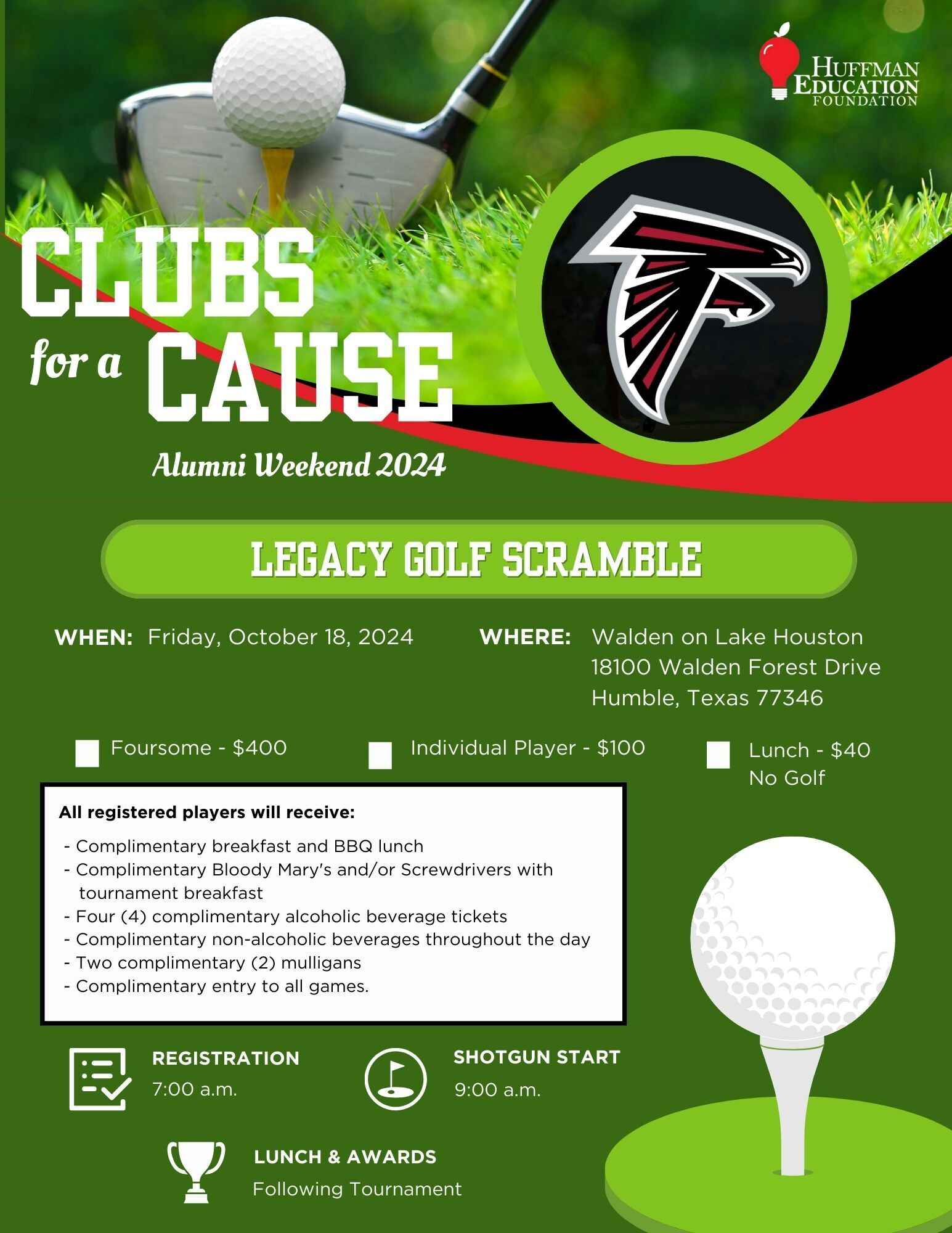 Huffman Education Foundation's Clubs For A Cause Golf Tournament image