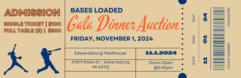 2024 Bases Loaded Gala Dinner Auction for Edwardsburg Little League's Move to Edwardsburg Sports Complex image