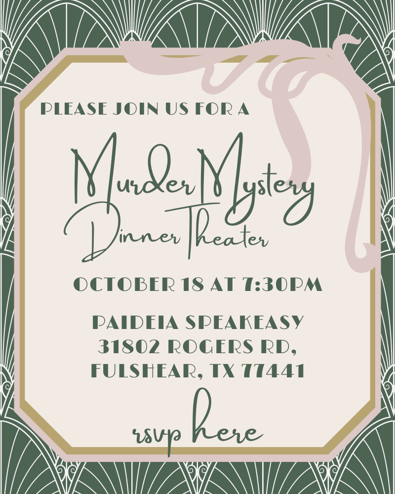 Murder Mystery Dinner Theater at Paideia Fulshear Speakeasy image