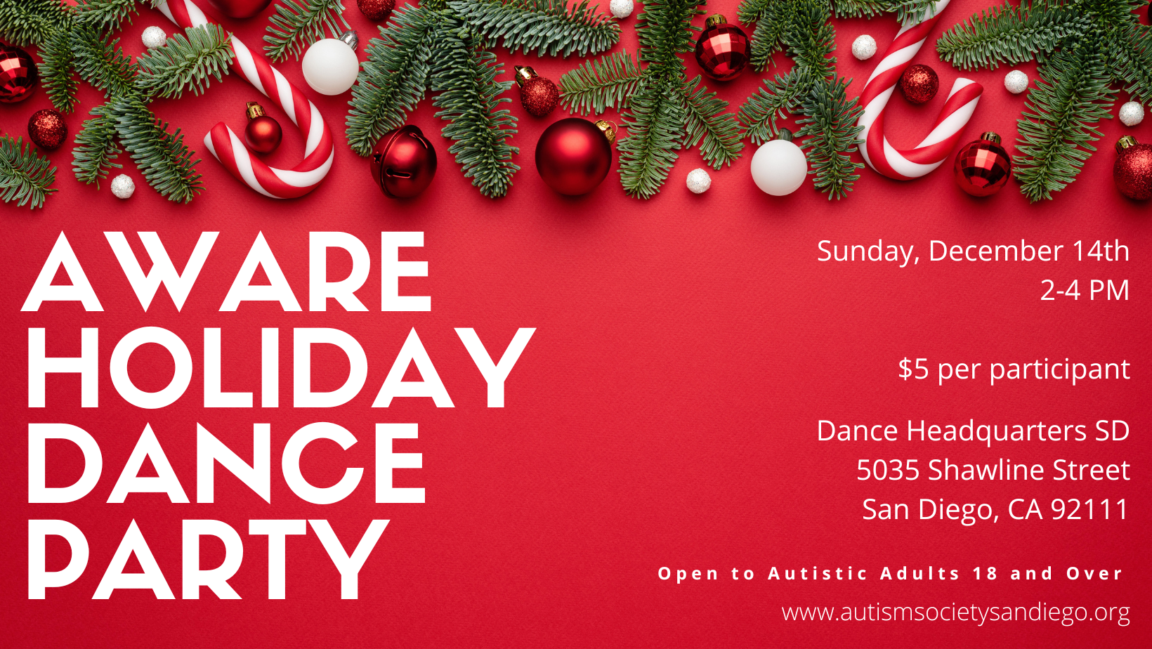 AWARE Autistic Adult Holiday Dance Party image