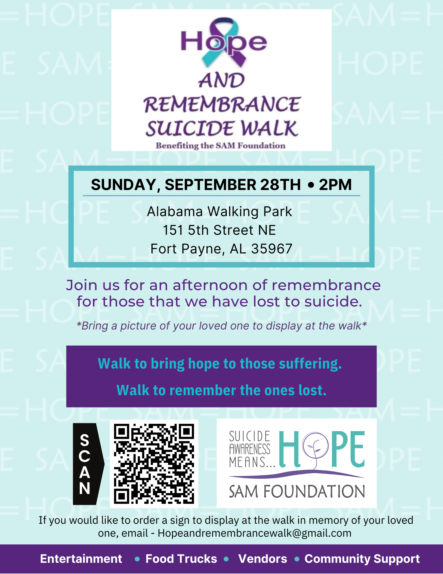 Hope & Remembrance Suicide Walk 2025 image