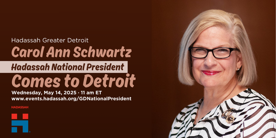 MW - GD - Carol Ann Schwartz, Hadassah National President, Comes to Detroit image