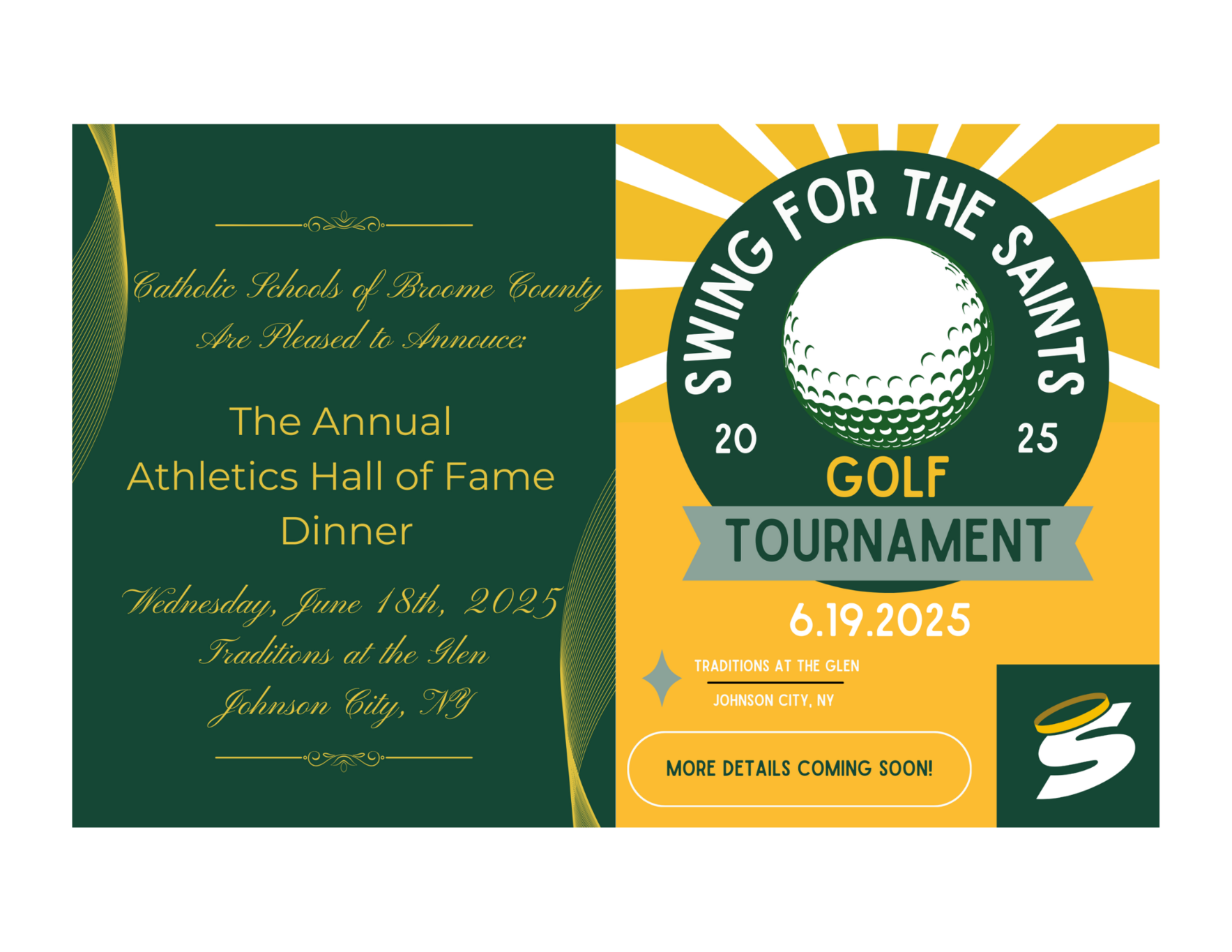 Annual Athletics Hall of Fame Booster Event and "Swing for the Saint's"  Golf Tournament image