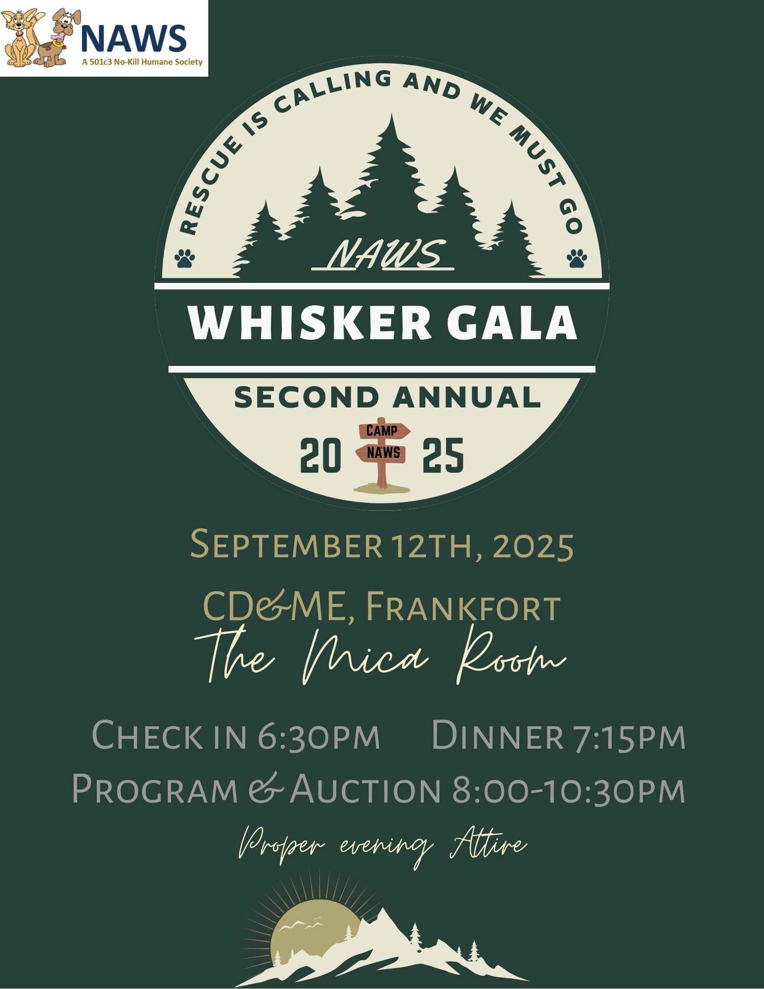 NAWS Second Annual Gala. Camp NAWS: Rescue Is Calling and We Must Go! image